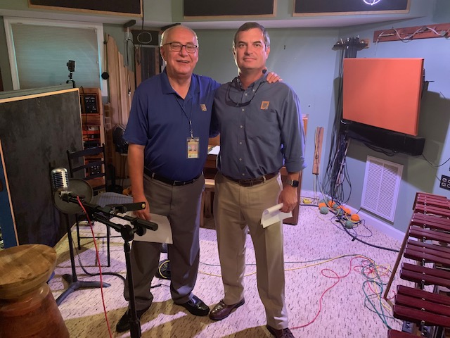 John Cook and Geoff Miller in the recording studio